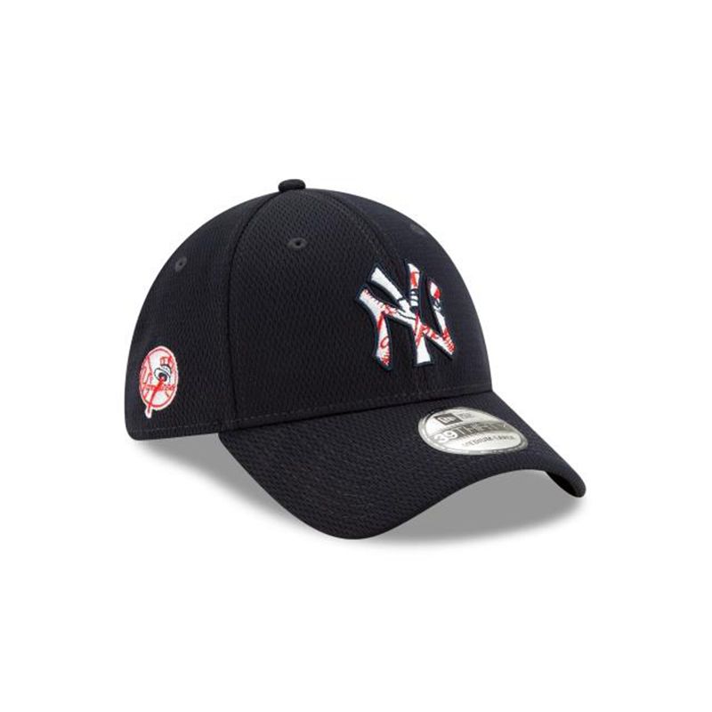 MLB New York Yankees Batting Practice 39Thirty Stretch Fit (DSZ6288) - Blue New Era Caps